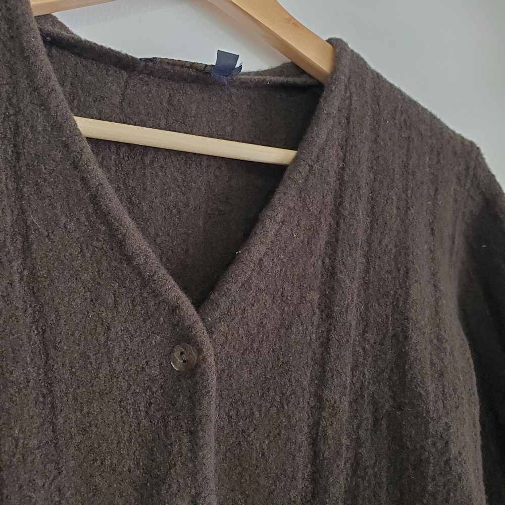 Vintage Small Sweater Tristan And Iseut Wool Cardigan Forest Green V-neck Button - Picture 2 of 16